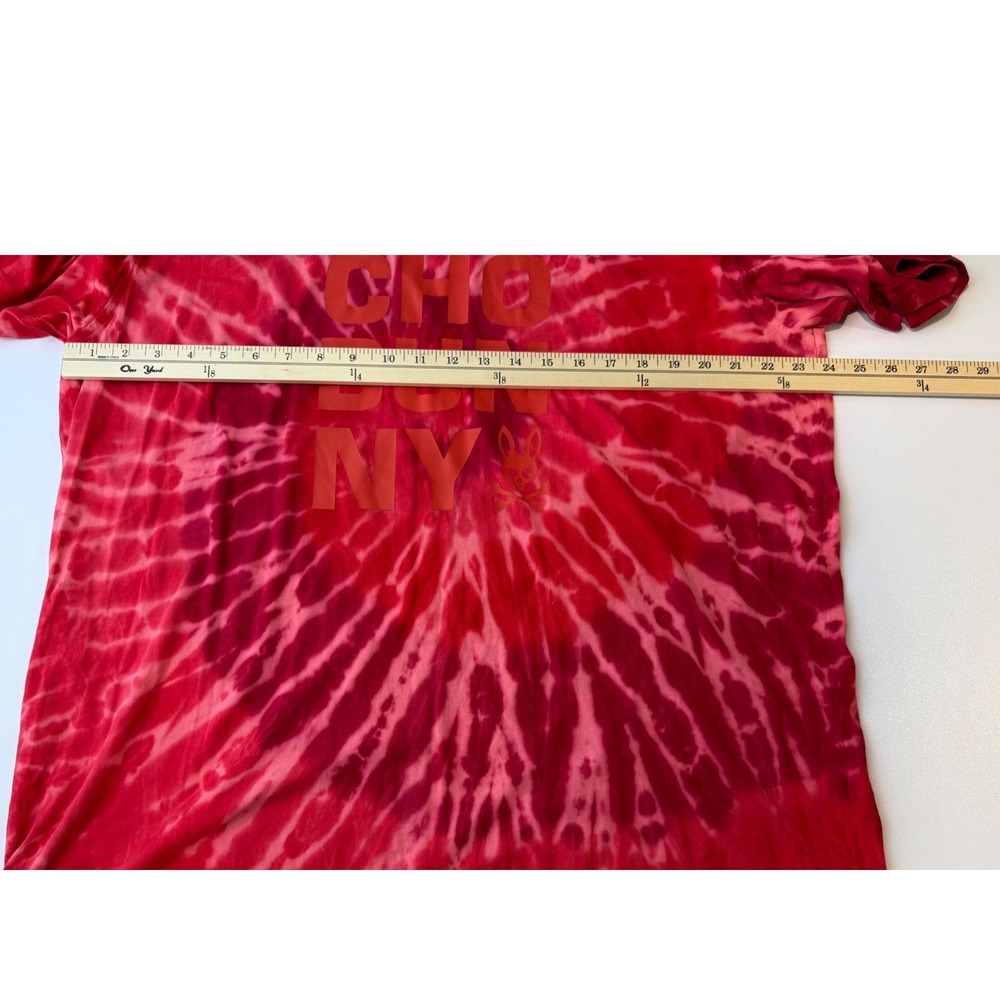 Psycho Bunny Tie Dye T-Shirt Mens 9 3XL Red Graphic Logo Short Sleeve Cotton Tee - Picture 6 of 10